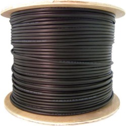 Offex Direct Burial/Outdoor rated Cat5e Ethernet Cable Solid CMX Gel-Filled 24 AWG Spool 1000 foot - Black