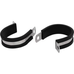 32mm Dia EPDM Rubber Lined P Clips Cable Hose Pipe Clamps Holder 2pcs