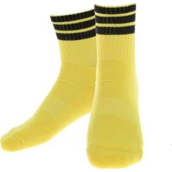 Stripe Sports Running Football Soccer Elasticity Short Socks Yellow