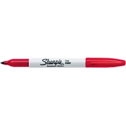 Sharpie 30002 Permanent Marker, Fine Point, Red, Dozen