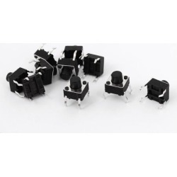 Unique Bargains 10pcs Momentary Tactile Tact Push Button Switch 6X6X6mm DIP Through-Hole 4 Pin
