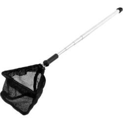 Unique Bargains 20.7 x 2.8 x 0.3 Triangle 4 Sections Handle Landing Net Fishing Mesh Gold Shrimp Black Sliver Tone