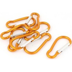 Cycling Spring Clip Snap Carabiner Hook Keyring Karabiner Key Holder 8pcs Orange