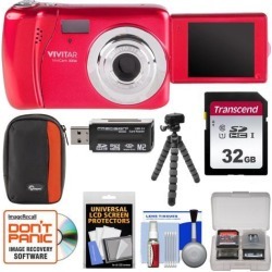 Vivitar ViviCam VXX14 HD Selfie Digital Camera Kit Red