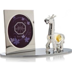 New Matashi CTFS0174 Silver Cartoon Giraffe Picture Frame Made with Genuine Matashi Crystals