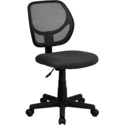 Mid-Back Gray Mesh Swivel Task Chair with Curved Square Back