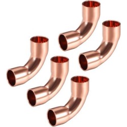 5/16-inch ID 90 Degree Copper Elbow Short-Turn Copper Pipe Fitting Conector for Plumbing 5pcs