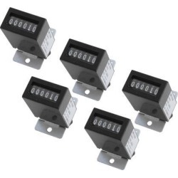 5Pcs Black Plastic Shell DC12V YB-06 6Digits Lockable Electromagnetic Counter