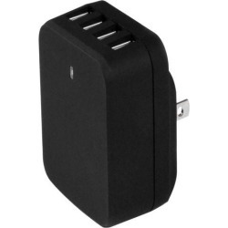 StarTech.com USB4PACBK Travel USB Wall Charger - 4 Port - Black - Universal Travel Adapter - International Power Adapter - USB Charger