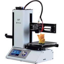 Monoprice Select Mini 3D Printer v2 - White With Heated (120 x 120 x 120 mm) Build Plate, Fully Assembled + Free Sample PLA Filament And MicroSD.