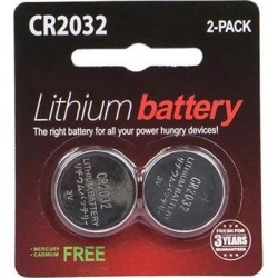 Monoprice Lithium CR2032 3V Battery 2-Pack
