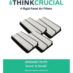 4 Rigid Panel Air Filters Fit Acura Truck MDX, Honda Truck Odyssey & More, Compare to Part # CA10013 & A25651, Designed & Engineered by Think Crucial
