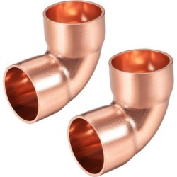 1-inch ID 90 Degree Copper Elbow Short-Turn Copper Fitting Conector for Plumbing 2pcs