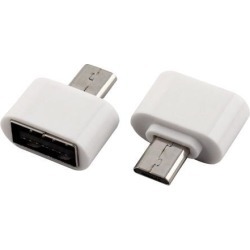 Cell Phone Plastic Micro USB Male to USB Female OTG Expansion Adapter White 2pcs