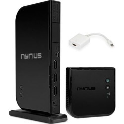 Nyrius ARIES Home+ Wireless HDMI 2x Input Transmitter & Receiver for Streaming HD 1080p 3D Video and Digital Audio (NAVS502) - BONUS Apple Mini.