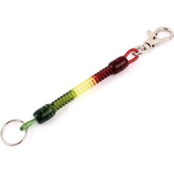 Swivel Lobster Clasp Coiled Lanyard Keyring Key Holder Multicolor 14.5cm