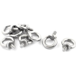 8PCS Silver Tone Stainless Steel Wire Rope Eye Bolt M8