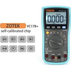 ZOTEK VC17B+ 6000 Counts True-RMS Digital Multimeter Auto Range AC/DC Voltage Current Meter Ohm Diode Voltmeter with Blacklight