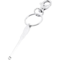 Unique Bargains Silver Tone Metal Lobster Clasp Antirust Keyring w Glossy Ear Curette