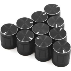 10Pcs 6mm Inner Dia Aluminum Alloy Potentiometer Control Volume Rotary Knob Cap