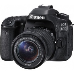 Canon EOS 80D 1263C005 Black Digital SLR Camera with 18-55mm IS STM Lens KIT