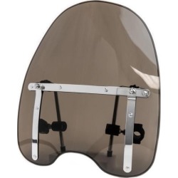 Universal Smoke Motorcycle Windshield for 7/8' or 1' Handlebars, Compatible with Honda, Kawasaki, Harley, Suzuki, and Yamaha Cruisers - 18' H x 16' W