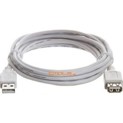 Cmple - USB 2.0 Extension Cable A Male To A Female Extension Cable - 10 Feet White