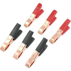6 Pcs Metal Plastic Auto Car Battery Clip Alligator Test Clamp 30A