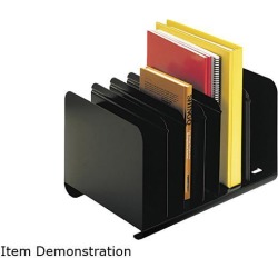STEELMASTER by MMF Industries 26413BRBLA Six-Section Adjustable Book Rack, Steel, 15 x 11 x 8 7/8, Black