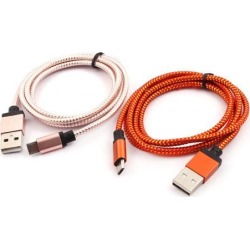 Nylon Braided USB 2.0 A Male to Micro B Charger Data Cable 3.3Ft Long 2pcs