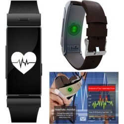 Indigi® Heart Rate Monitor Fitness Tracker Bluetooth Sync Smart Watch Bracelet For iOS & Android