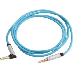 Phone 3.5mm Plug 90 Degree Right Angle Male to Male Aux Audio Cable Sky Blue