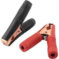 Unique Bargains 2PCS Car Auto Battery Clip Alligator Test Clamp Red Black Plastic Handle