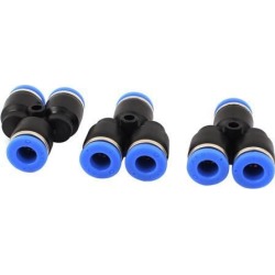 3pcs 6mm Dia Y Shape Pneumatic Quick Fitting Release Connector