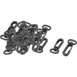Plastic Luggage Bag Tent Strap Swivel Trigger Clips Clasp Snap Hook Black 25pcs