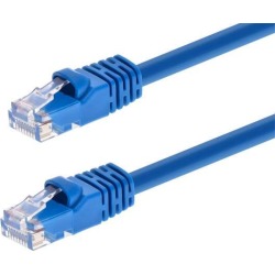 Monoprice Cat6 Ethernet Patch Cable - Network Internet Cord - RJ45, Stranded, 550Mhz, UTP, Pure Bare Copper Wire, 24AWG, 0.5ft, Blue