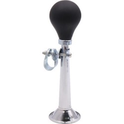 Universal Motorcycle Black Silver Tone Trumpet Horn 20cm Length