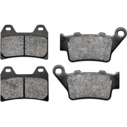 KMG Front + Rear Brake Pads for 2002 KTM Duke II 640 Black/Orange - Non-Metallic Organic NAO Brake Pads Set