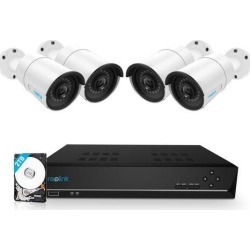 Reolink 8CH 5MP PoE Home Security Camera System, 4 x Wired 5MP Outdoor PoE IP Cameras, 5MP 8 Channel NVR Security System w/ 2TB HDD for 7/24 Recording
