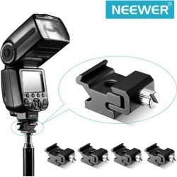 Neewer® Black Metal Cold Shoe Flash Stand Adapter with 1/4-inch -20 Tripod Screw (5 Packs)