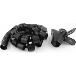 Unique Bargains Spiral Tube Cable Wire Wrap Cord Management w Clip 40mm Dia 1m Long Black