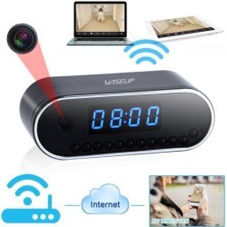 KSRplayer@1280x720P Wifi Network Hidden Camera Clock Video Recorder Camcorder Support Android iPhone APP Remote View(Black)