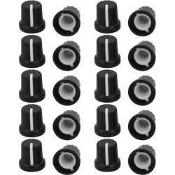 20 Pcs 14.7mm x 14.5mm Plastic Potentiometer Volume Control Rotary Knob White