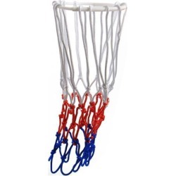 2 Pcs Red Blue White Nylon Braided Basketball Net 20.5' Length 12 Loop
