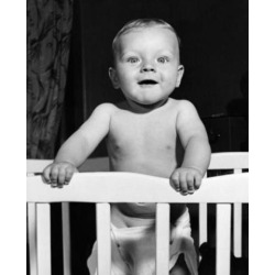 Posterazzi SAL2559633 Baby Standing in a Crib Poster Print - 18 x 24 in.