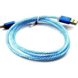 Colorful Shining Connector USB 2.0 A Male to Micro B Cable Charger Data Blue