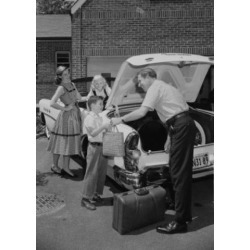 Posterazzi SAL255419091 Parents with Children Loading Suitcases Into Car Poster Print - 18 x 24 in.