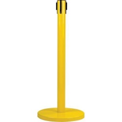 Zenith Safety Products Crowd Control Heavy-Duty Stanchion Receiver Post, Hi-Viz Yellow Steel, 4-Way Connetion