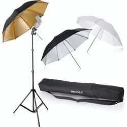 Neewer Photo Studio Three Umbrella Kit 33'/84cm for Product, Portrait, Video Shoot