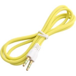 3.3ft Plastic 3.5mm Male to Male Extension Plug Stereo AUX PC Audio Cable Yellow